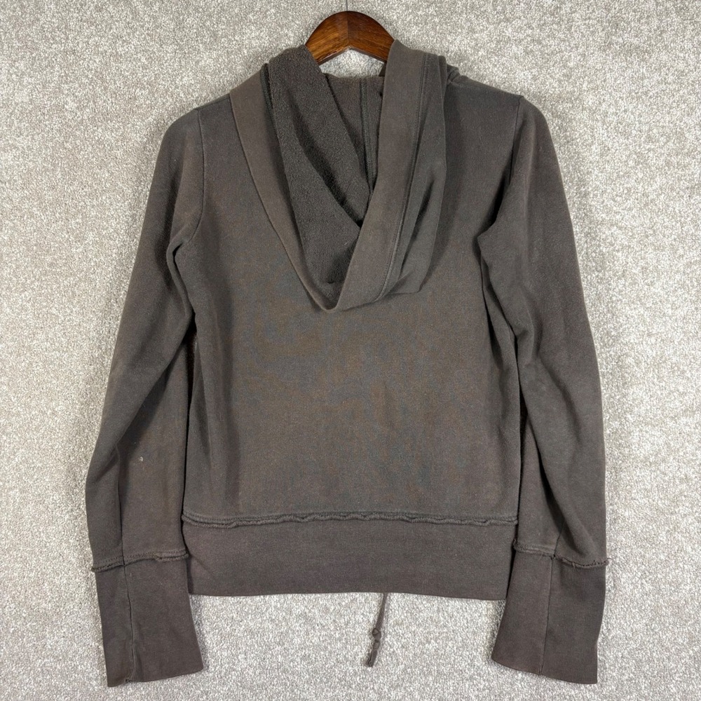 DC Shoes Womens Y2K Brown Blue Embroidered Full Zip Hoodie Sweatshirt Size M - Picture 4 of 7